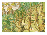 Buy Attack on an Indian Village with Flaming Arrows at AllPosters.com