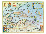 Map of the Caribbean Islands and the American State of Florida