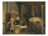 Buy An Elderly Woman Winding Hemp Near a Press at AllPosters.com