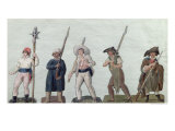 A Sans Culotte with His Pike, a Carter, a Market Porter, a Cobbler and a Carpenter