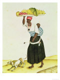 A Woman Carrying a Tray of Fruit on Her Head