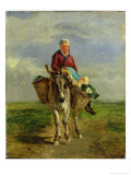 Buy Country Woman Riding a Donkey at AllPosters.com