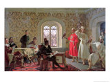 Buy The Italian Ambassador Calvuci Drawing the Falcons of Tsar Alexei Mikhailovich 1889 at AllPosters.com