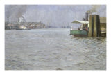 Sunday Atmosphere on the Elbe, St. Paul Landing Bridge, 1901 Giclee Print