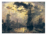 Buy View of the Port, or the Windmills in Rotterdam, 1870 at AllPosters.com