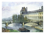 Buy View of the Pavillon de Flore of the Louvre, 1844 at AllPosters.com