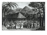 Buy Captain Samuel Wallis Being Received by Queen Oberea on the Island of Tahiti at AllPosters.com