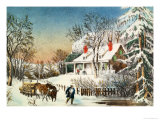 Bringing Home the Logs, Winter Landscape