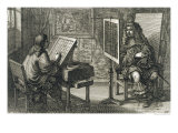 Buy Artist Painting a Portrait Over a Grid for Accurate Proportion, Printed Paris 1737 at AllPosters.com