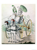 Buy Two Young Ladies in Calico Gowns, Taking an Airing in a Phaeton, from "Gallery of Fashion" at AllPosters.com