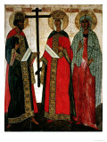 Icon Depicting Ss. Constantine, Helena and Agatha, Novgorod School, circa 1500