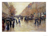 Boulevard Poissoniere in the Rain, circa 1885