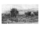 Buy Shipyards of the Pharo at Marseilles, 1834 at AllPosters.com