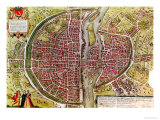 Buy Paris Map from "Civitates Orbis Terrarrum" by Georg Braun and Franz Hogenbergh, French, 1572-1617 at AllPosters.com