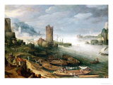 Buy River Scene with a Ruined Tower at AllPosters.com