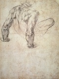 Buy W.63R Study of a Male Nude, Leaning Back on His Hands at AllPosters.com