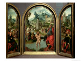Buy Triptych of the Cleansing of Naaman: the Centre Panel Depicts Naaman at AllPosters.com