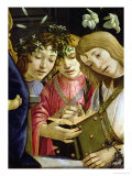 Madonna and Child with the Young St. John the Baptist and Angels: Detail Showing Three Angels