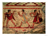 Etruscan Musicians, Copy of a 5th Century BC Fresco in the Tomb of the Leopard at Tarquinia