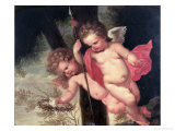 Buy Two Flying Cherubs, Holding the Crown of Thorns and the Spear of Longinus at AllPosters.com