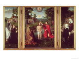 Jean de Trompes Triptych with the Baptism of Christ in the Central Panel, and Patrons