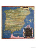 Buy Map of Sixteenth Century Spain, from the "Sala Delle Carte Geografiche" 1575 at AllPosters.com