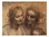 The Virgin and Child with Ss. Anne and John the Baptist, Detail of Heads of the Virgin and St. Anne