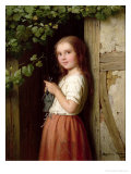 Buy Young Girl Standing in a Doorway Knitting, 1863 at AllPosters.com