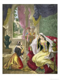 Buy The Captive Hebrew Maid That Waited on Naaman's Wife, from a Bible Printed by Edward Gover, 1870s at AllPosters.com