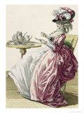 Buy Elegant Woman in a Dress "A L'Anglaise" Drinking Coffee at AllPosters.com