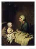 Buy Little Girl Saying Her Prayers in Bed at AllPosters.com