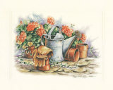 Buy Watering Can and Geraniums at AllPosters.com