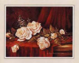 Buy White Roses on Red Velvet at AllPosters.com