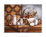 Pewter Tea Set with Apples
