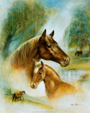 Brown Mare and Fowl