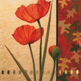 Buy Red Poppy with Teal Damasque at AllPosters.com