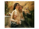 Self Portrait with Nude Woman and Glass