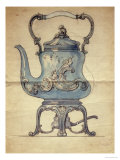 Buy A Shaped Silver Kettle and Stand at AllPosters.com