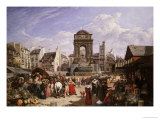 Buy A View of the Market and Fountain of the Innocents, Paris at AllPosters.com