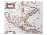 Buy A Hand Coloured Engraved Map of North America at AllPosters.com