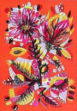 Fleurs Sur Fond Rouge