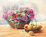 Buy Blumenkorb mit Apfeln at AllPosters.com