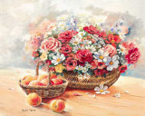 Buy Blumenkorb mit Pfirsichen at AllPosters.com