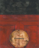 Red Cabinet with Circle Handle