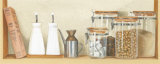 Shelf with Book and Jars