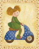 Girl on Blue Motorbike