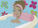 Girl in Bathtub with Flowers