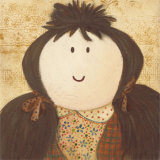 Doll with Dark Brown Hair and Pigtails