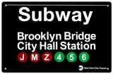 Subway Brooklyn Bridge- City Hall Station Tin Sign