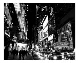 Buy 42nd Street Evening - Manhattan, New York City - B&W Photograph at AllPosters.com